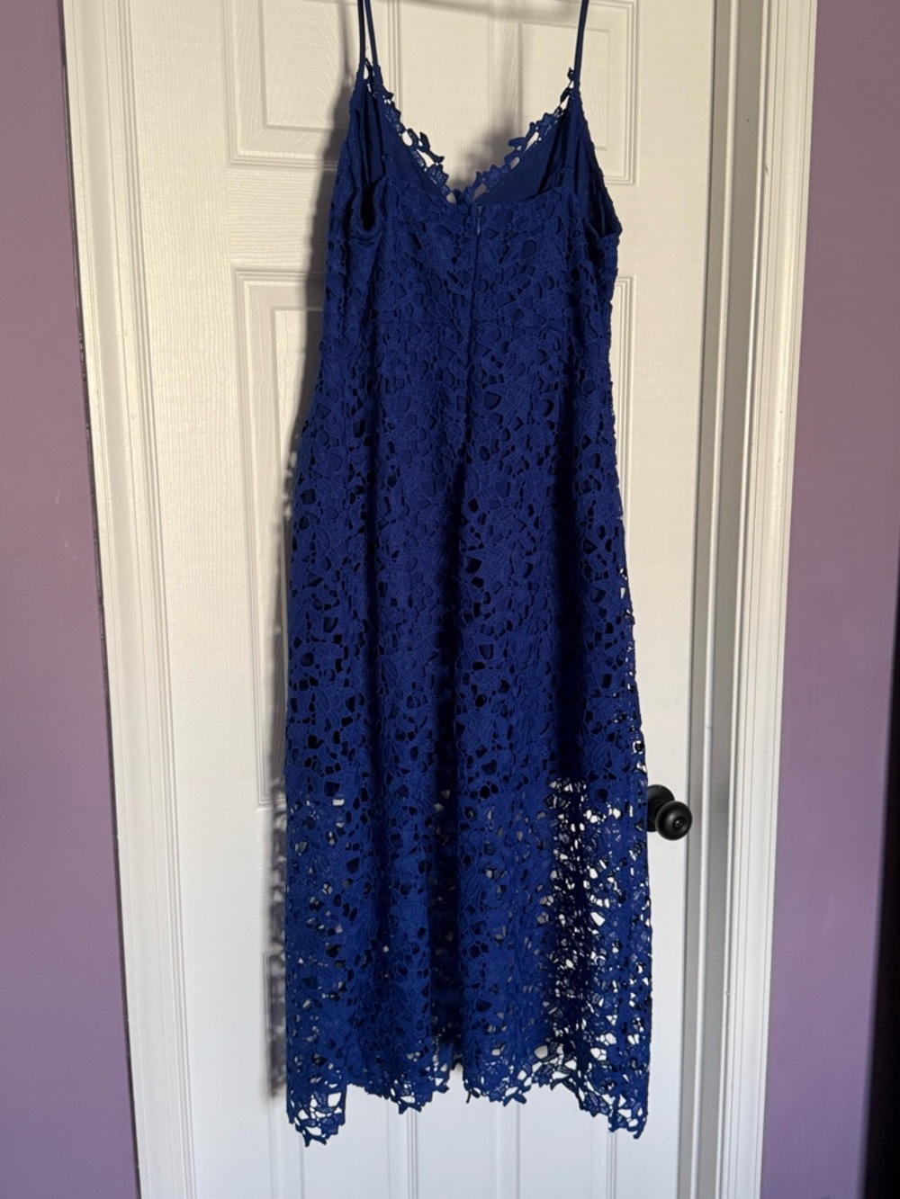 Astr Royal Blue Lace Spaghetti Strap Midi Dress - Picture 2 of 3
